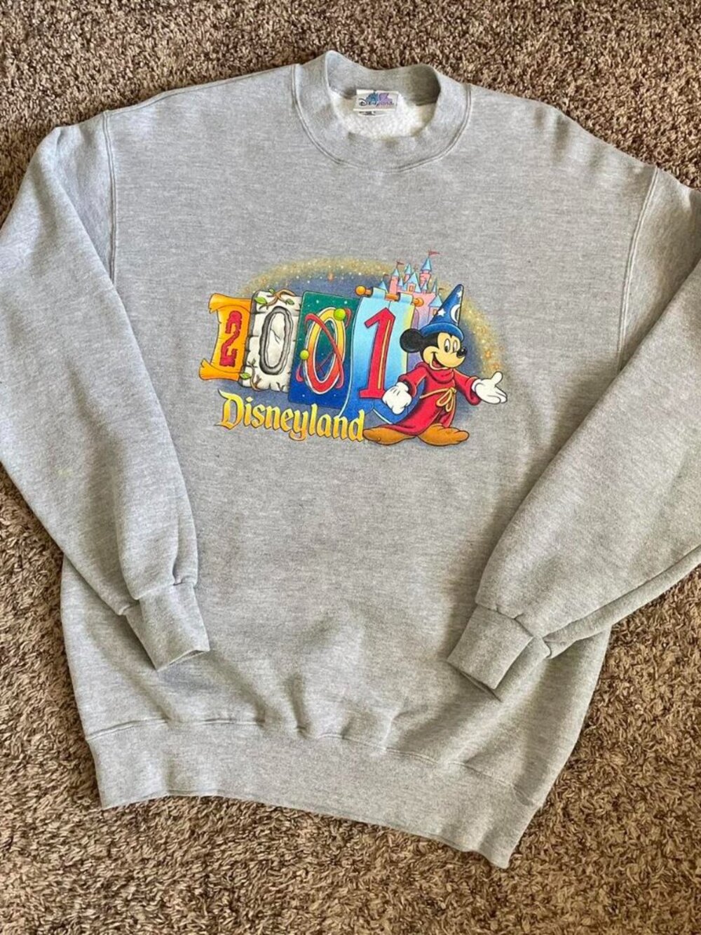 Vintage Disney Disneyland Pullover Sweatshirt Grey Small Y2K 2000s Retro